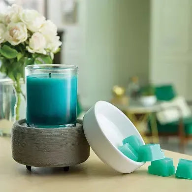 2-in-1 wax tart and candle warmer in grey texture style