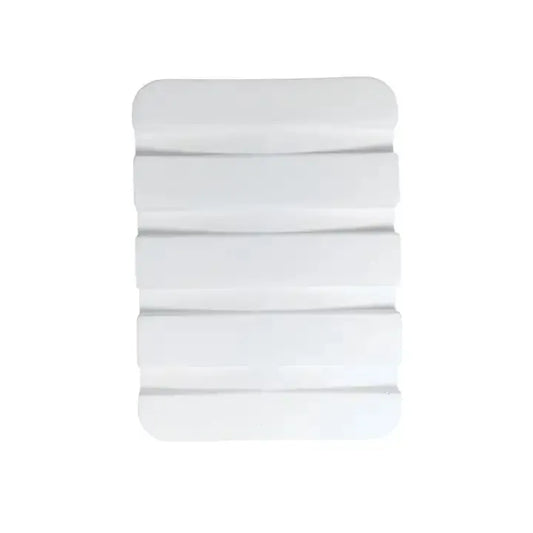 White diatomaceous earth concave soap dish close-up, water-absorbing design prevents mushy soap