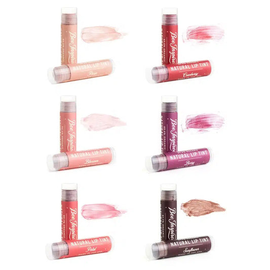 Bee Inspired organic lip tint 0.15 oz in Berry shade, rich natural color with moisturizing beeswax formula