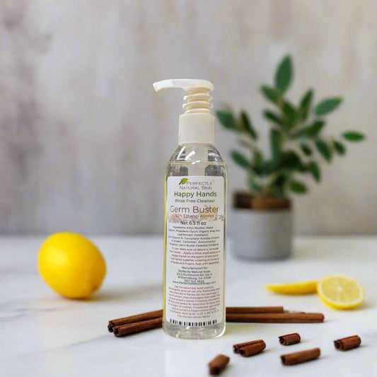 Happy Hands rinse-free hand cleanser 6 oz Germ Buster scent, natural antibacterial no-rinse hand cleanser