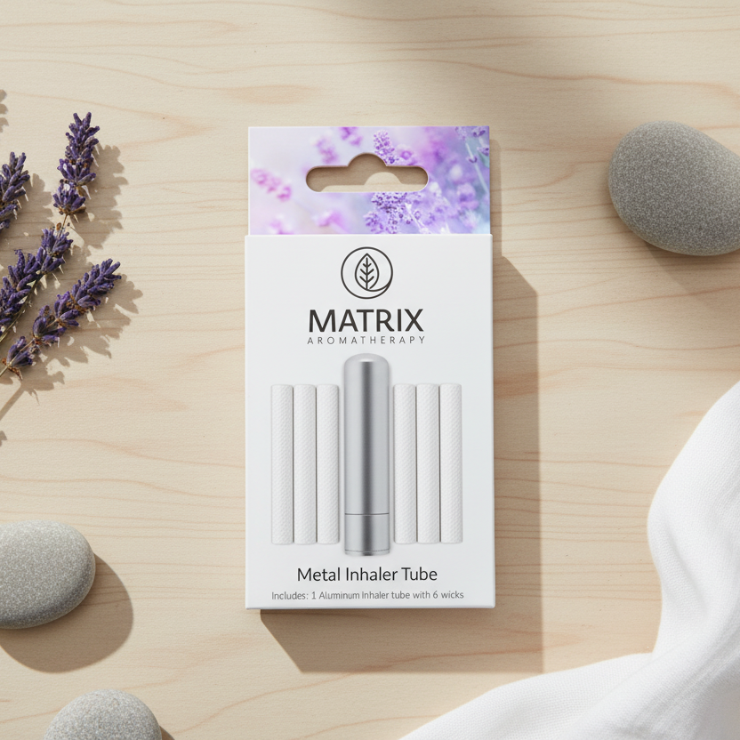 Metal inhaler tube for essential oils, sleek metal aromatherapy nasal inhaler for on-the-go wellness