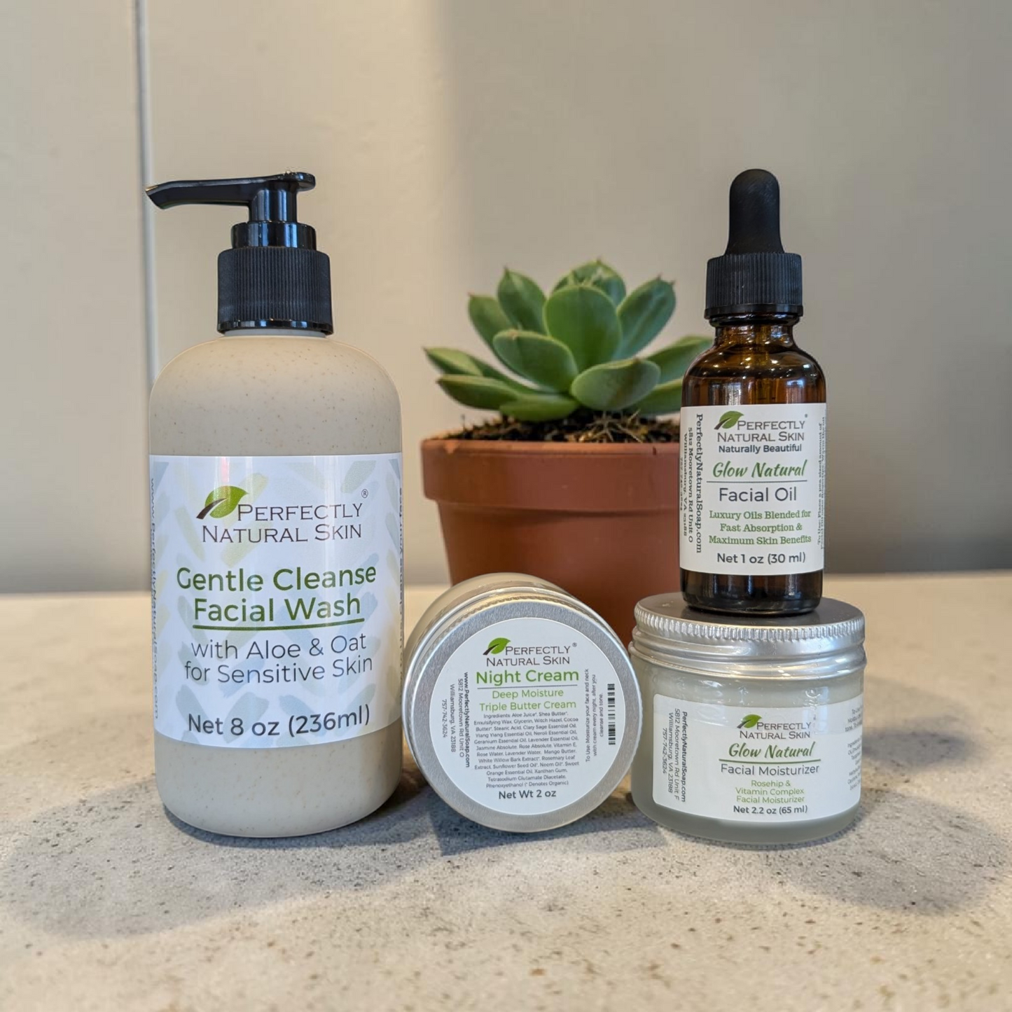 Rosehip deep hydration facial care bundle for dry skin relief, natural facial care set with rosehip oil products