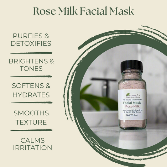 Rose milk facial clay mask close-up showing pink clay texture, brightening mask for all skin types