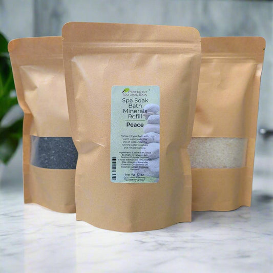 Spa Soak foaming mineral bath salts 17 oz Comfort blend eco-friendly refill bag, bulk mineral salt refill