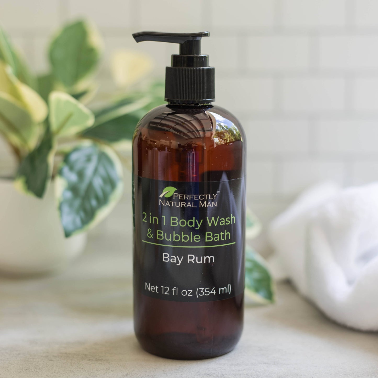 Men's 2-in-1 natural body wash and bubble bath, Bay Rum scent, 12 oz