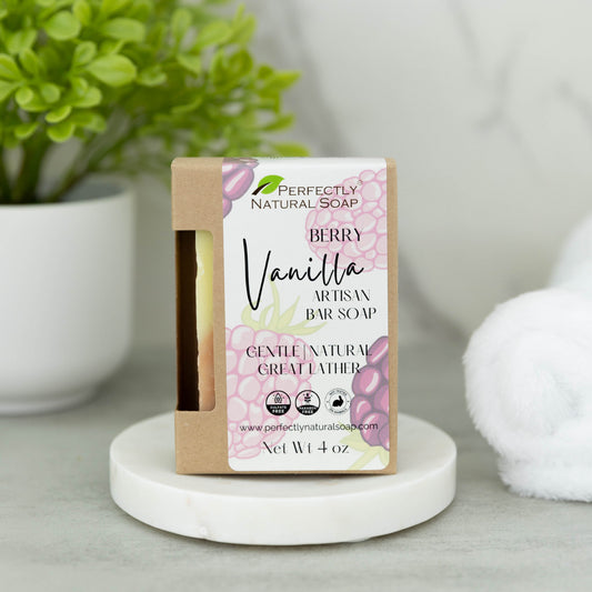Berry Vanilla limited edition natural soap bar 4 oz, handmade bar with sweet berry fragrance