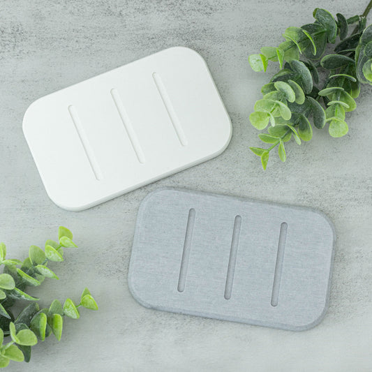 Absorbing stone soap dish in coral, fast-drying diatomaceous stone dish that keeps bar soap from getting mushy