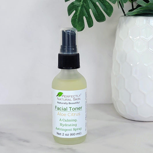 Aloe citrus natural facial toner 2 oz, hydrating and pH-balancing toner with aloe vera and citrus