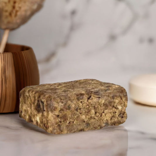 Authentic imported raw African black soap 4 oz, traditional unrefined West African bar soap