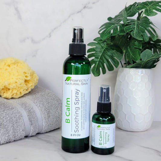 B Calm soothing skin relief spray with aloe, lavender and chamomile, natural spray for baby's irritated skin