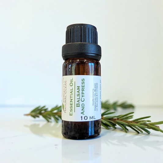 Balsam and cypress essential oil blend 10ml, crisp woodsy evergreen scent for diffuser or aromatherapy