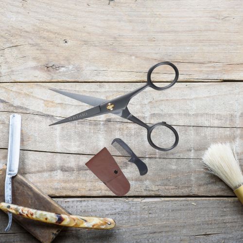 Beard scissor set for precise mustache and beard trimming at home, professional grooming scissors