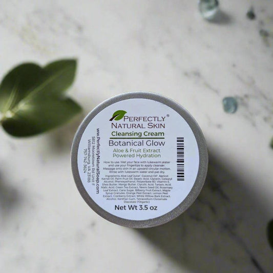Botanical Glow cleansing cream 3.5 oz jar, gentle botanical facial cleanser for clean radiant skin
