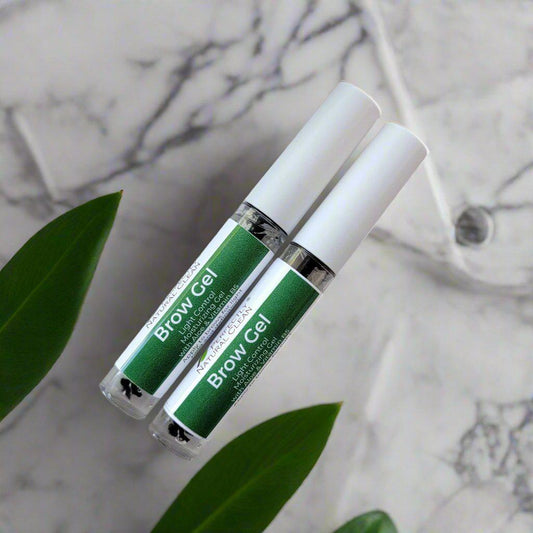 Natural brow and lash setting gel with aloe and coconut oil 10ml, clear gel for groomed eyebrows and lashes