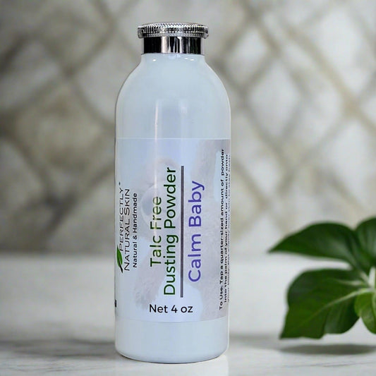 Calm Baby talc-free powder lavender vanilla scent 4 oz, gentle natural powder for baby's sensitive skin
