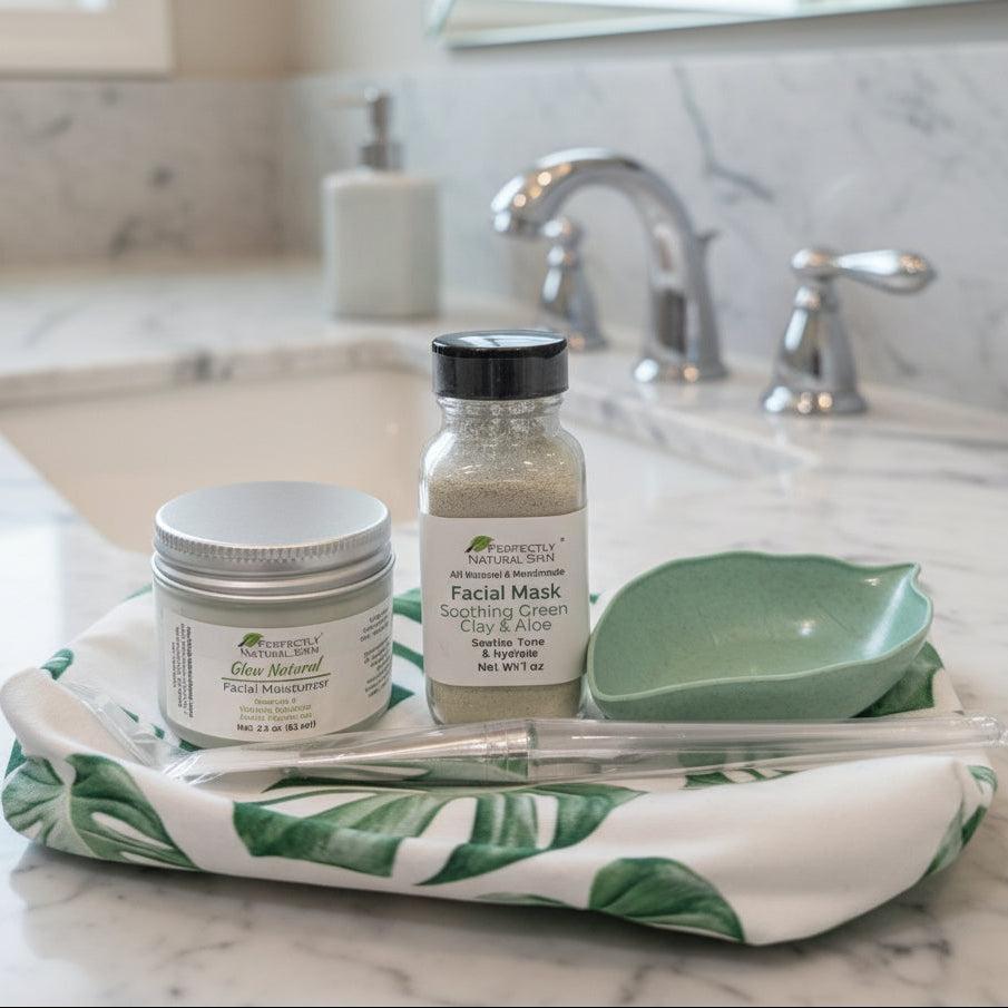 Facial mask self-care kit at-home spa gift set with mask bowl, brush and natural facial care products