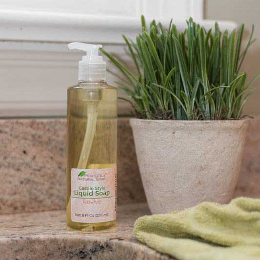 Castile style natural liquid soap Revive scent, versatile plant-based liquid soap for body, hands and home