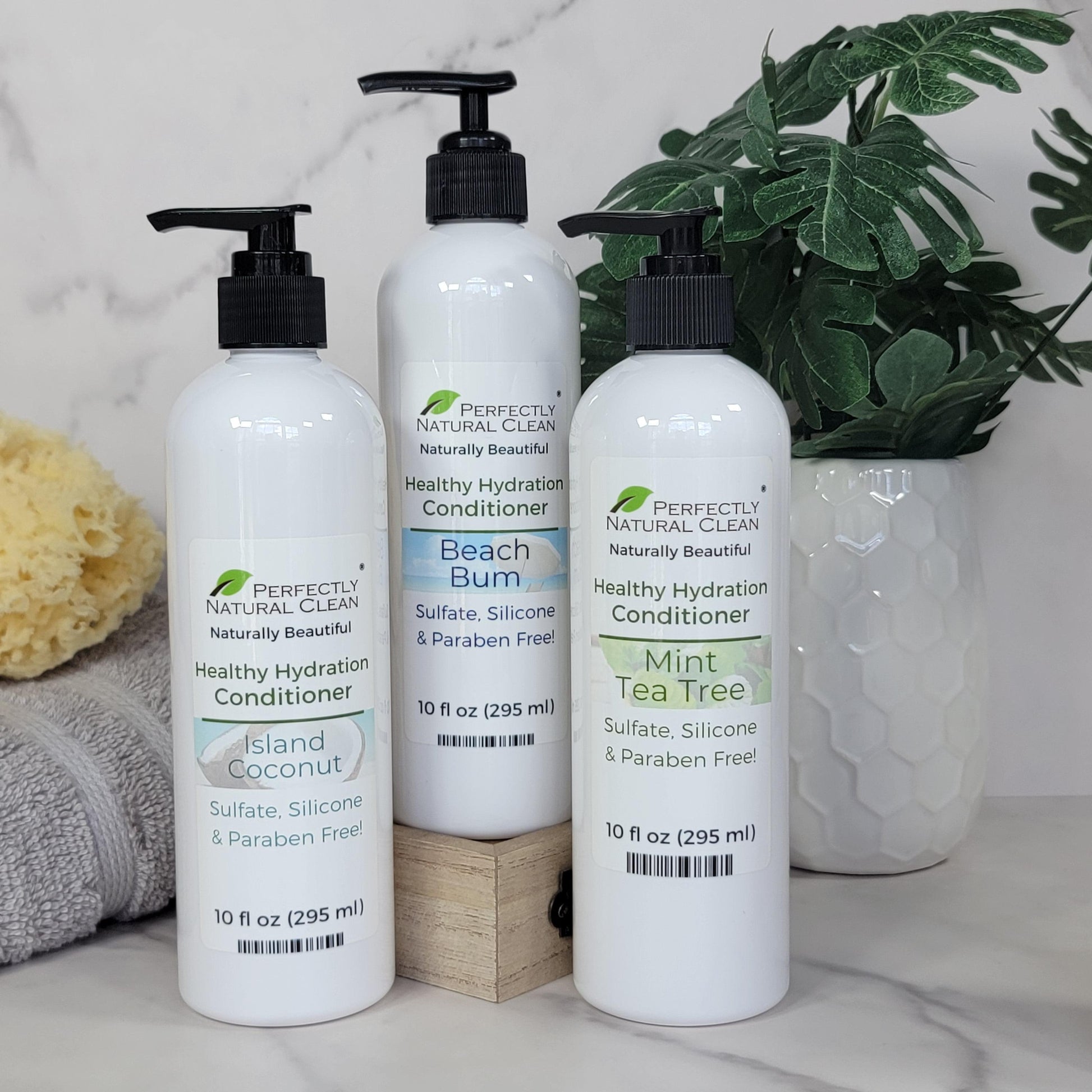 Natural hair conditioner 10 oz Beach Bum scent, sulfate-free moisturizing conditioner for all hair types