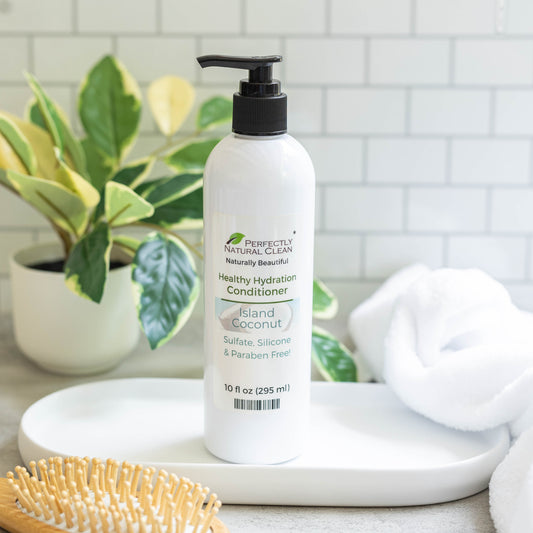 Natural hair conditioner 10 oz Island Coconut scent, sulfate-free moisturizing conditioner for all hair types