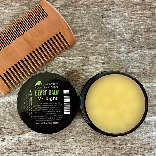 Conditioning beard balm 1.5 oz Mr. Right scent, nourishing beeswax blend to shape and soften beard hair