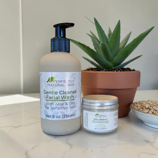 Daily facial routine bundle with Gentle Cleanse facial wash and Glow natural facial moisturizer