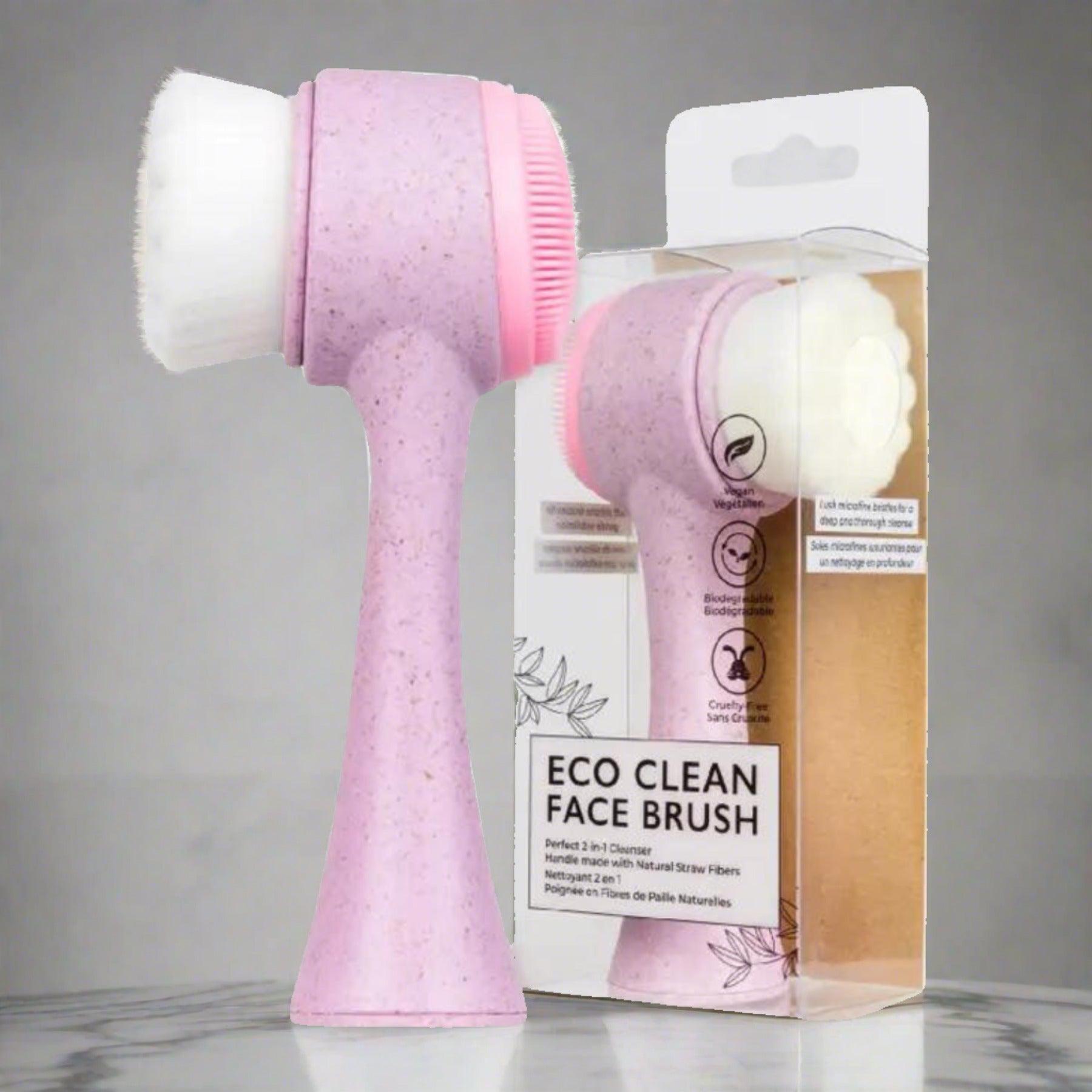 Eco clean face brush in lavender, gentle face cleansing and exfoliating brush for daily skincare