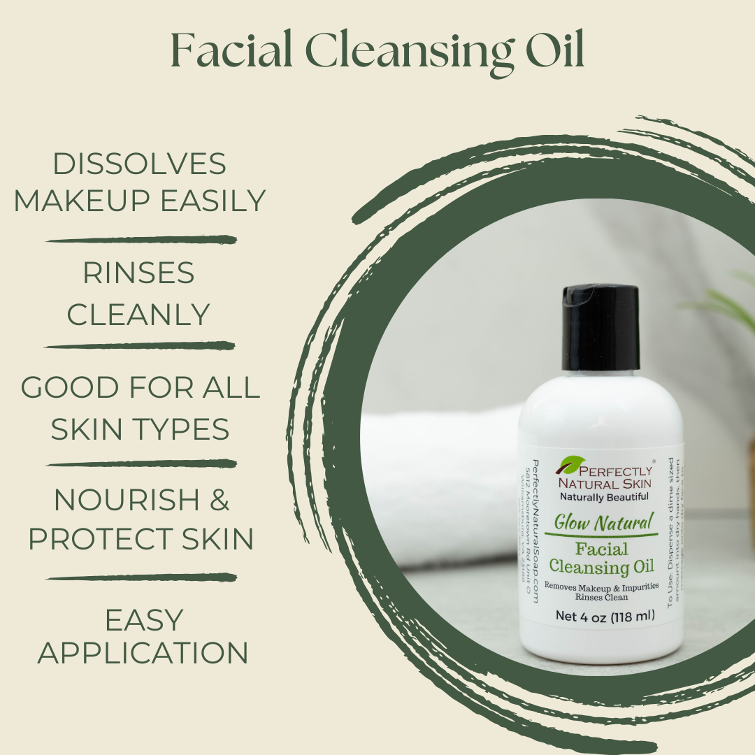 Facial cleansing oil 4 oz bottle, lightweight botanical oil for deep cleansing and makeup removal