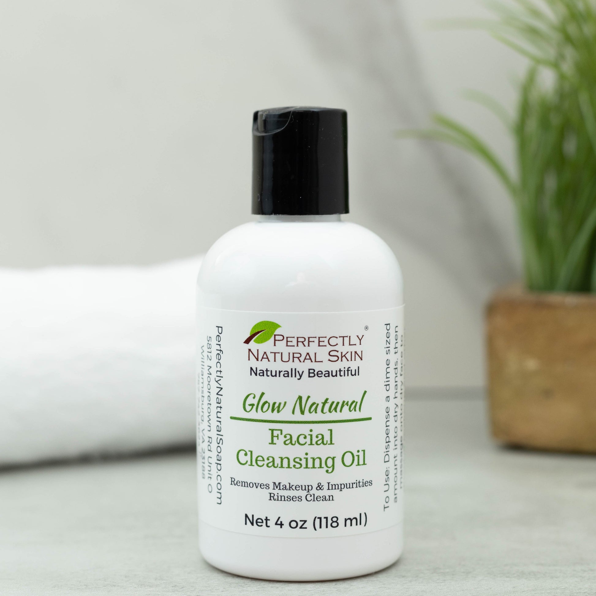 Natural facial cleansing oil 4 oz, gentle plant-based oil cleanser to dissolve makeup and impurities