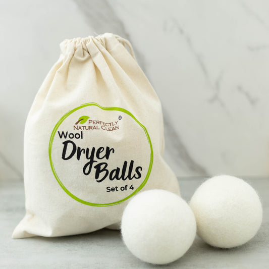 Felted wool dryer balls set of 4, natural wool balls to reduce static, drying time and wrinkles
