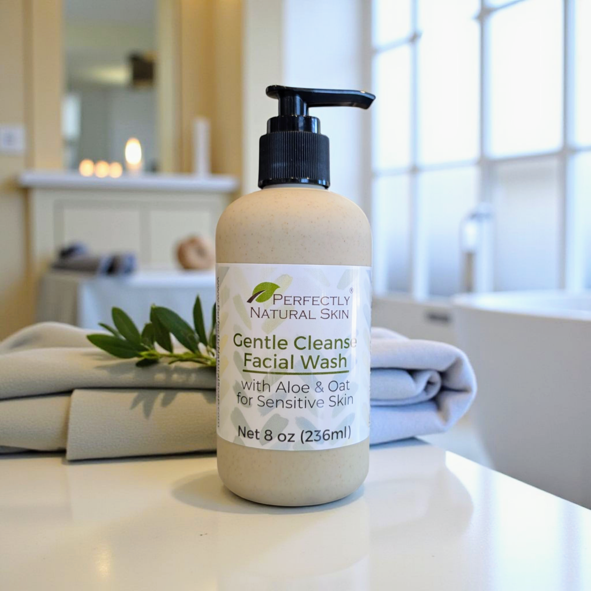 Gentle Cleanse facial wash with aloe and oat 8 oz, sulfate-free natural face wash for all skin types