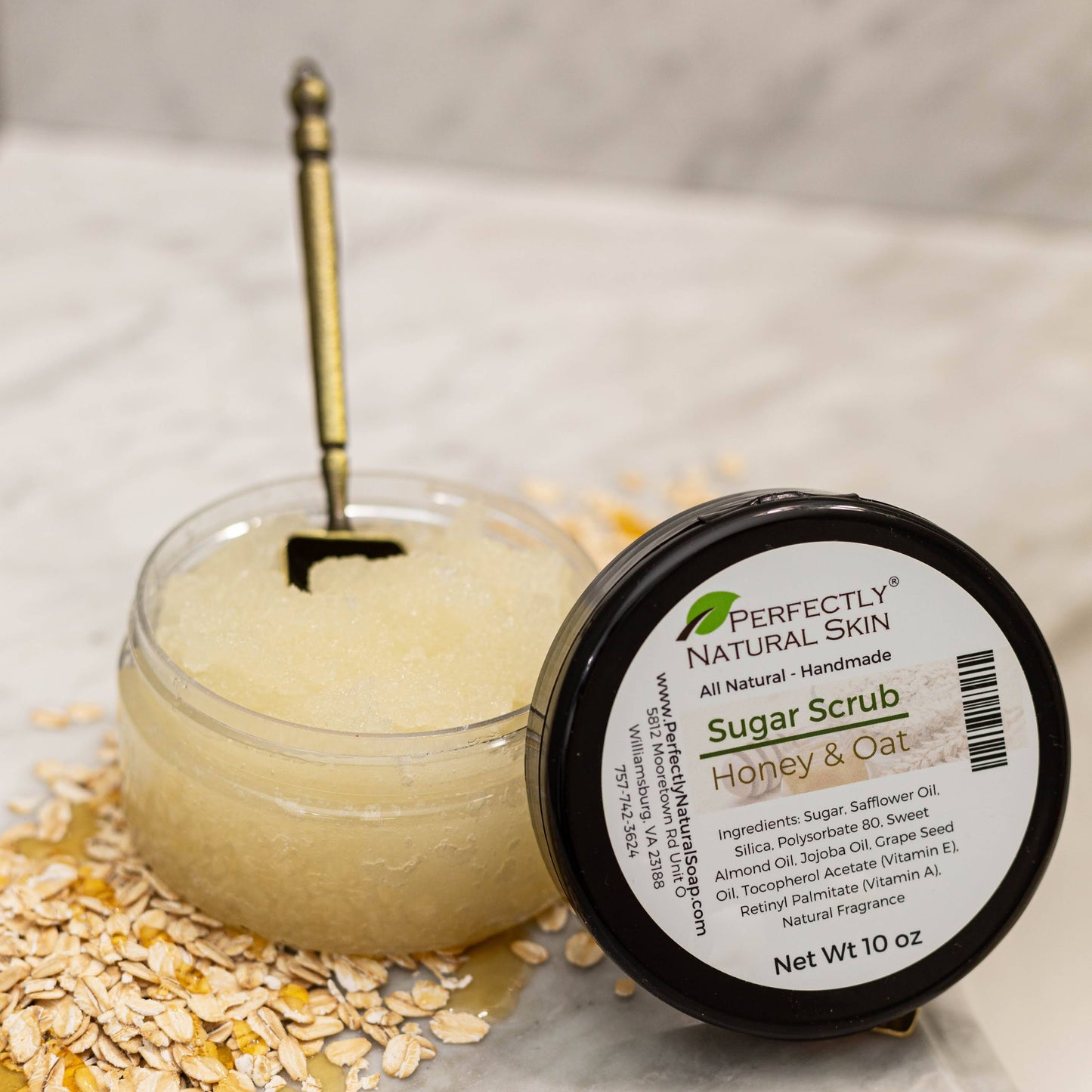Gentle exfoliating sugar scrub Amaretto seasonal scent, natural cane sugar body polish for silky skin