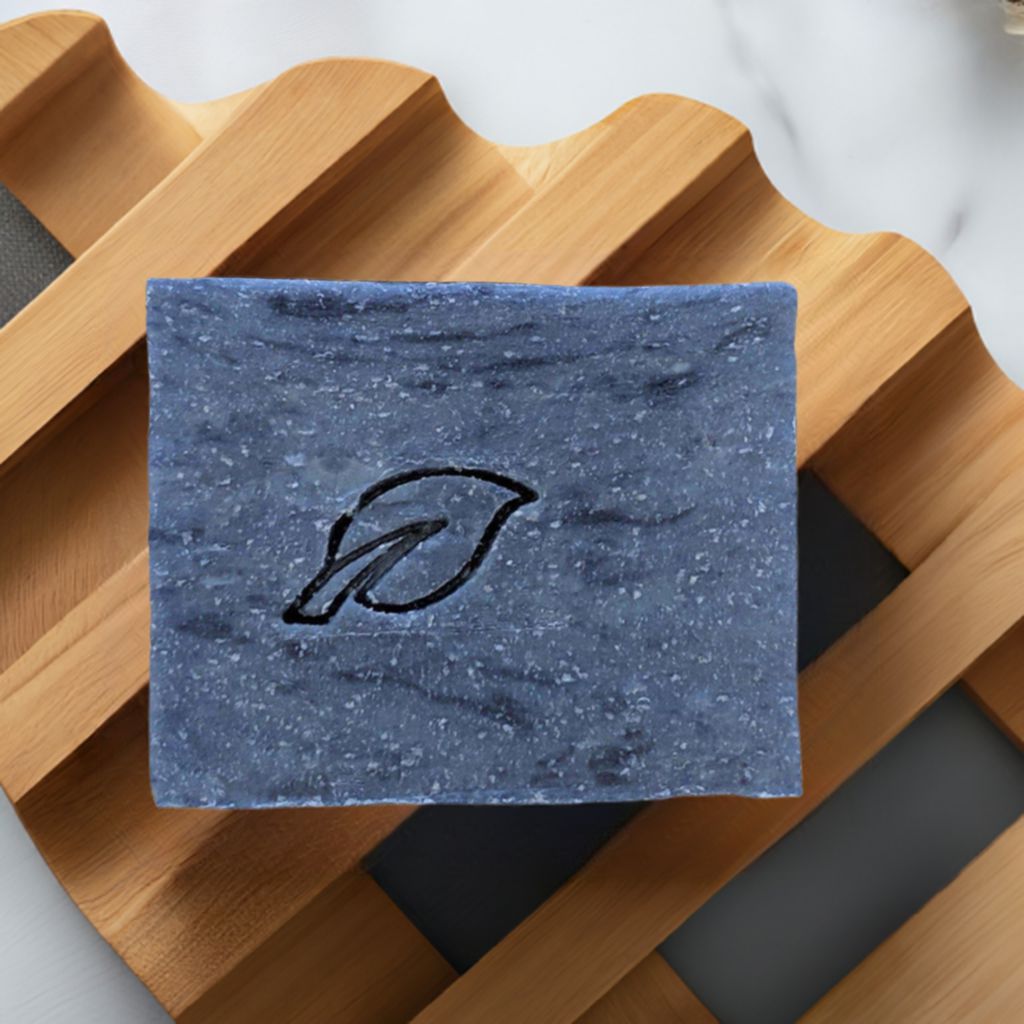 Glacial Grit handmade natural soap bar 4 oz, exfoliating pumice and cool icy scented moisturizing bar