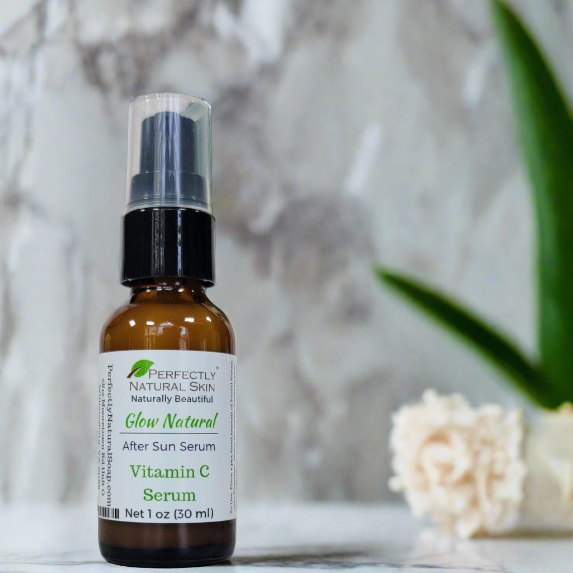 Glow natural after sun facial serum 1 oz, soothing antioxidant serum to restore skin after sun exposure
