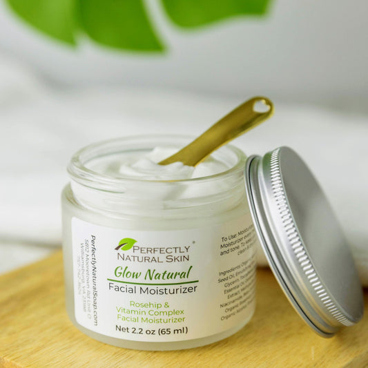 Glow natural facial moisturizer with rosehip and vitamin complex, anti-aging hydrating natural face cream