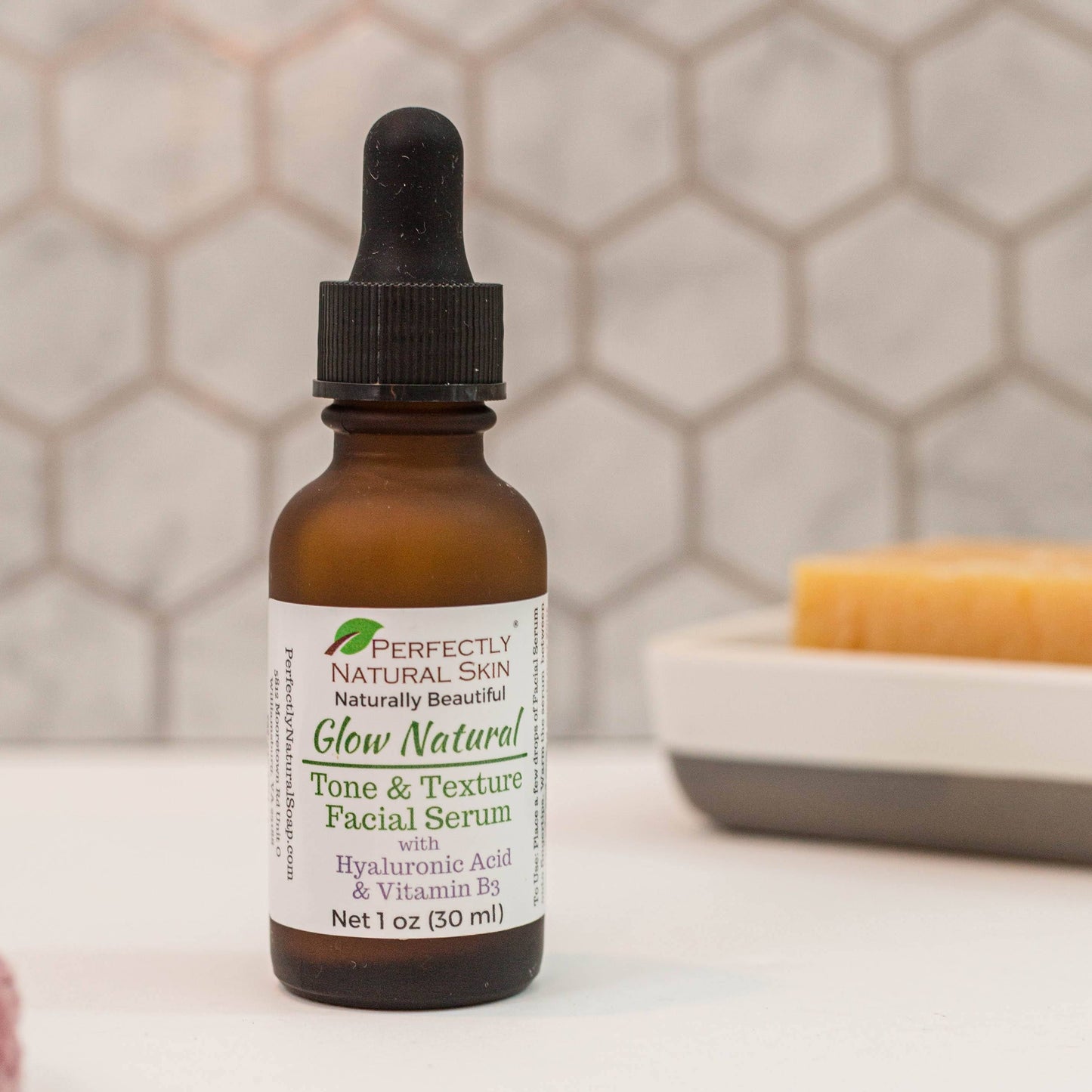 Glow natural tone and texture facial serum 1 oz, brightening serum to even skin tone and smooth texture