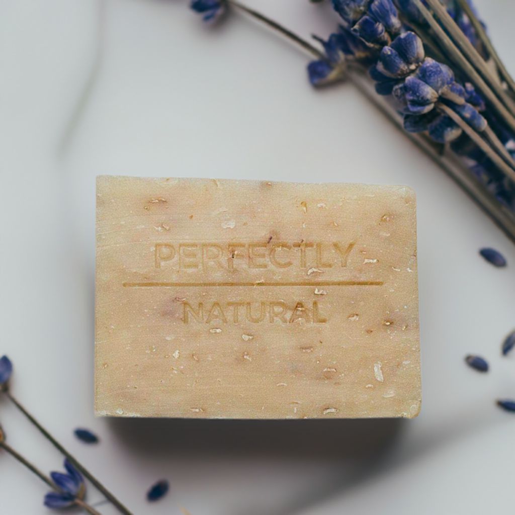Goat milk lavender oatmeal handmade natural soap bar 4 oz, calming and moisturizing gentle bar soap