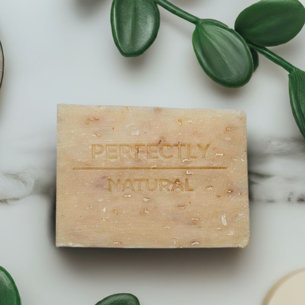 Goat milk oatmeal unscented handmade natural soap bar 4 oz, fragrance-free gentle soap for sensitive skin