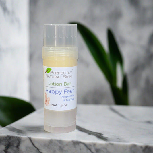 Happy Feet solid lotion bar for dry feet and heels, concentrated shea butter lotion bar for cracked dry skin