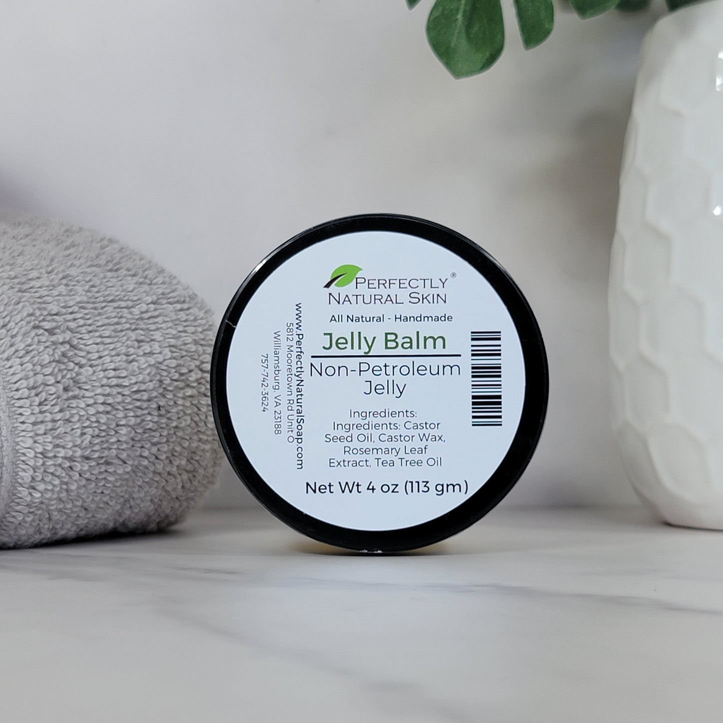Jelly Balm petroleum-free jelly 4 oz, natural plant-based alternative to petroleum jelly for baby and dry skin