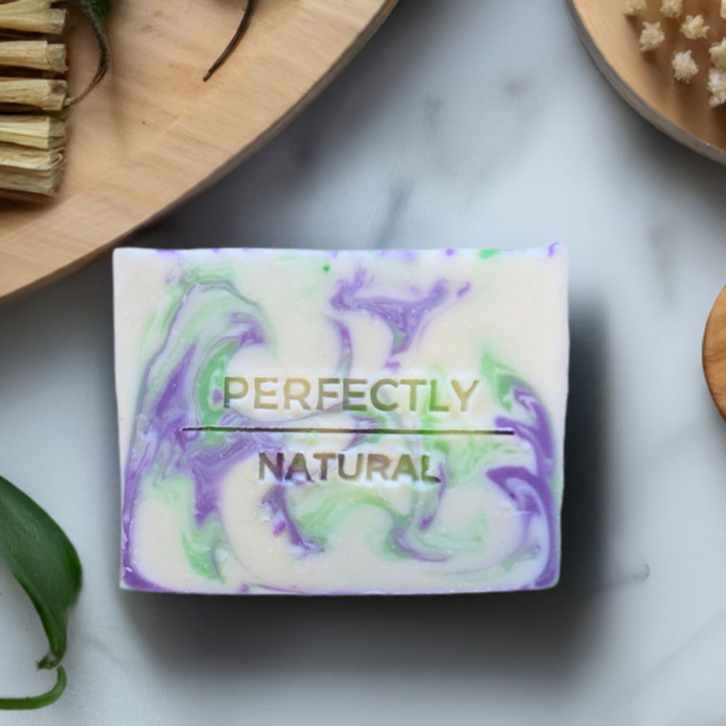 Lavender mint handmade natural soap bar 4 oz, calming lavender and cool mint scented moisturizing soap