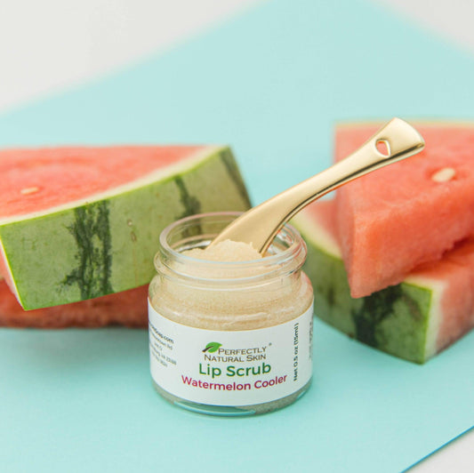 Natural lip scrub 0.5 oz Watermelon Cooler flavor, gentle exfoliating sugar scrub for soft smooth lips