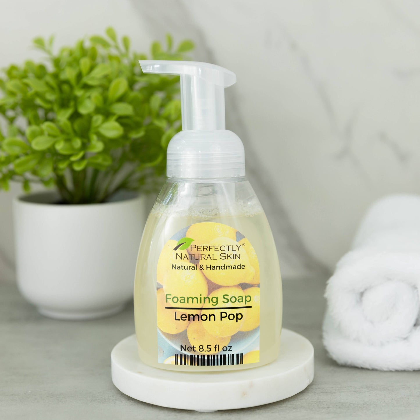 Organic coconut and olive oil liquid foaming soap 8.5 oz Amaretto seasonal scent, natural plant-based foaming soap