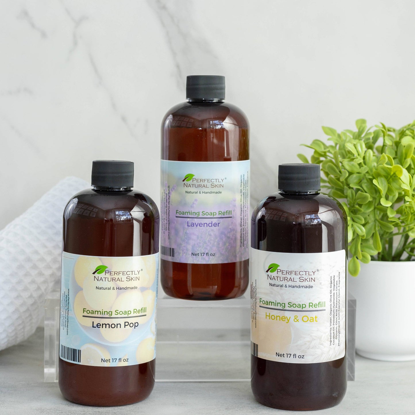 Natural liquid foaming soap refill 17 oz Beach Bum scent, eco-friendly large refill for foaming soap dispenser