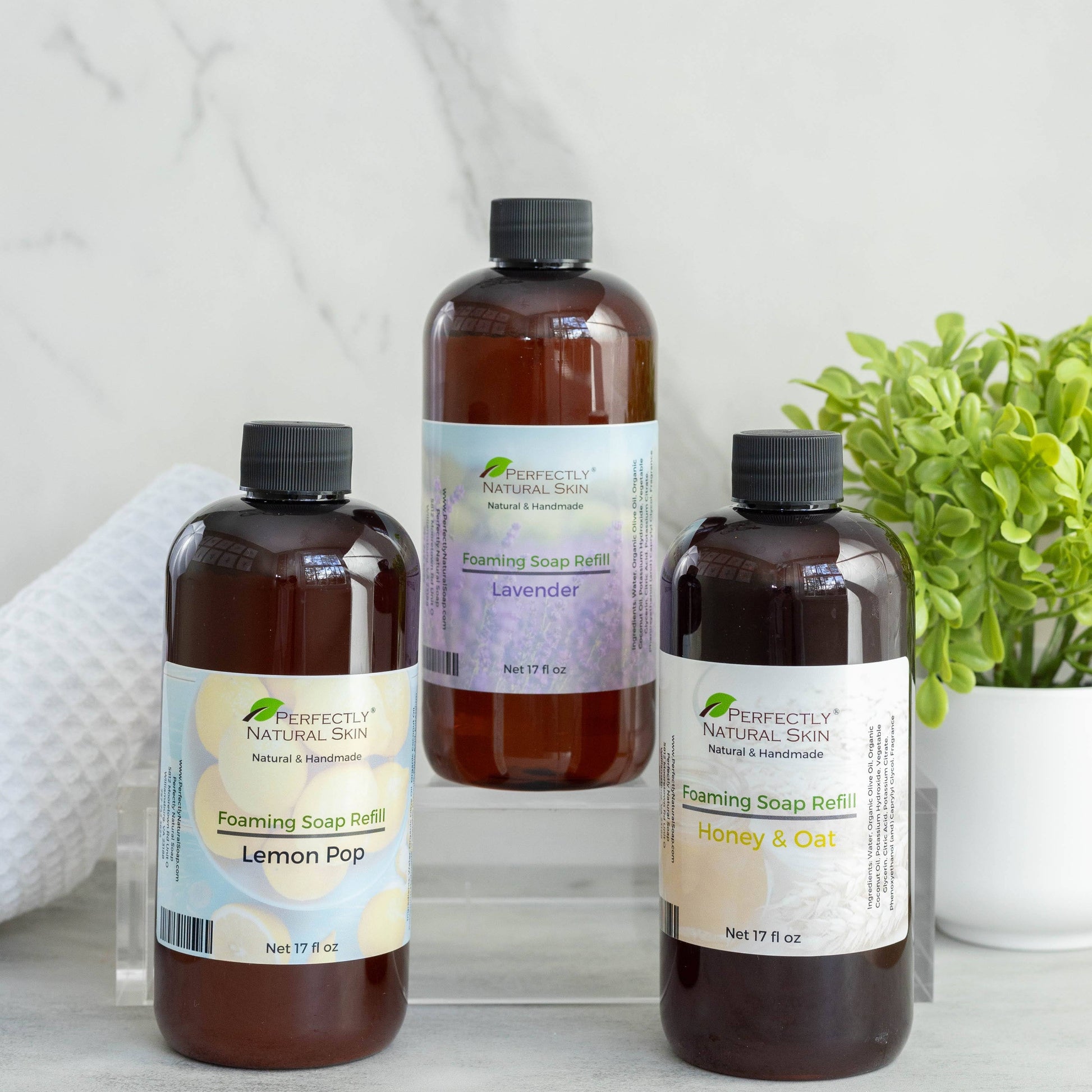 Natural liquid foaming soap refill 17 oz Beach Bum scent, eco-friendly large refill for foaming soap dispenser