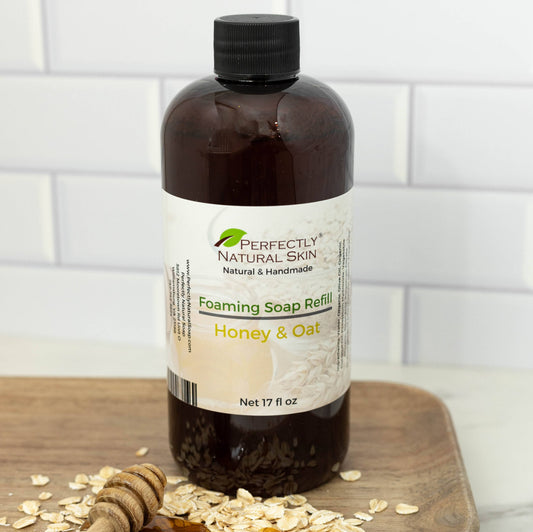 Natural liquid foaming soap refill 17 oz Honey Oat scent, eco-friendly large refill for foaming soap dispenser