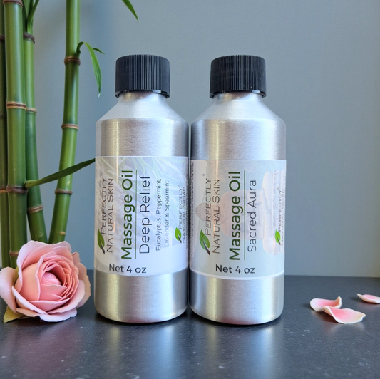 Natural massage oil 4 oz choice of scent, silky lightweight carrier oil blend for relaxing full-body massage