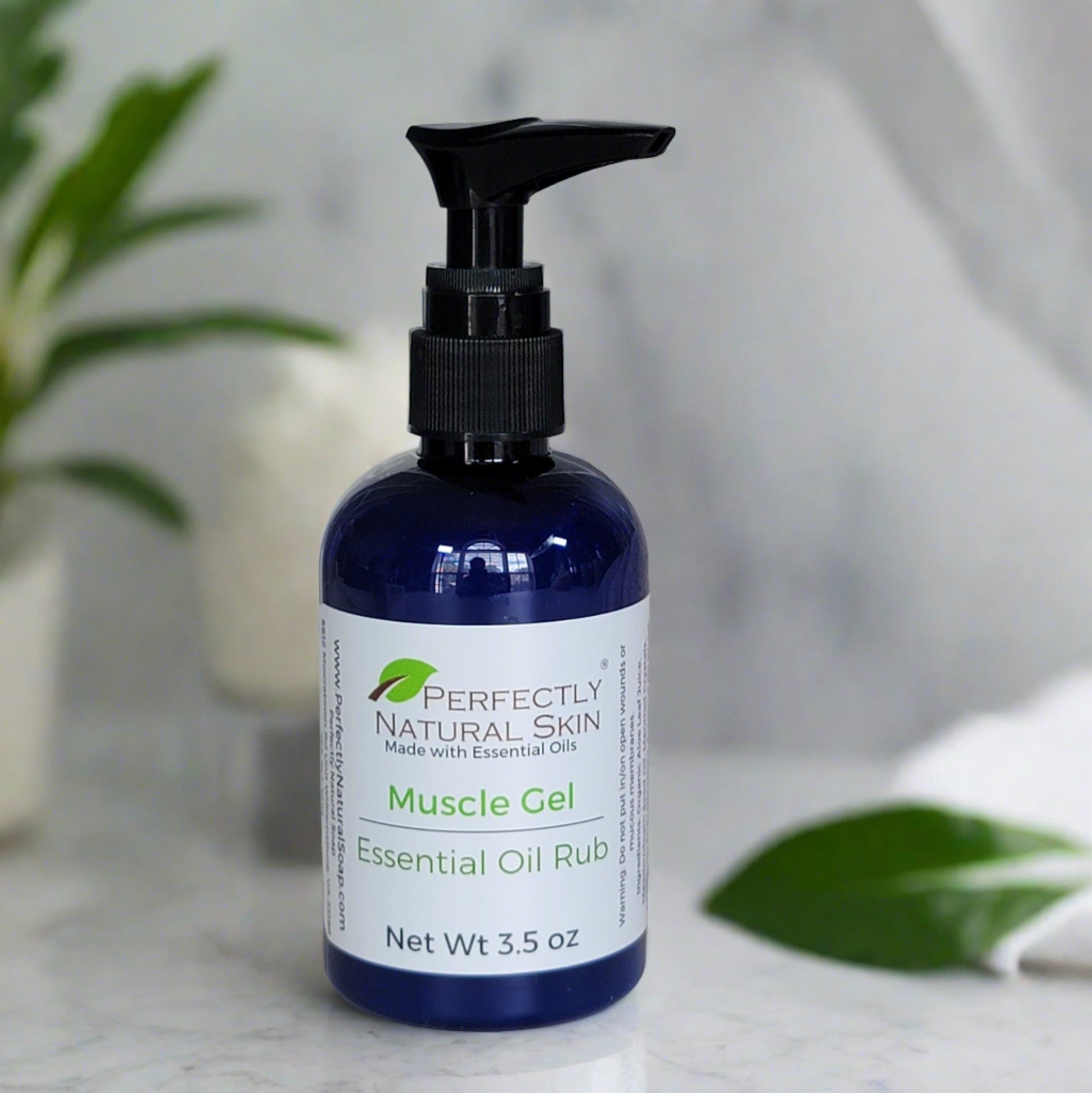 Muscle gel essential oil rub 3.5 oz, cooling and soothing topical gel for sore tired muscles and aching joints