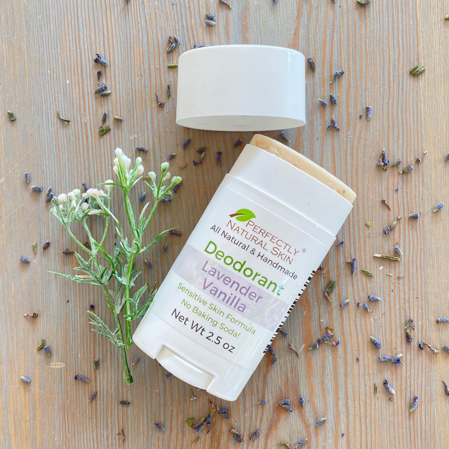Natural deodorant for sensitive skin Lavender Vanilla scent, aluminum-free and baking soda-free formula