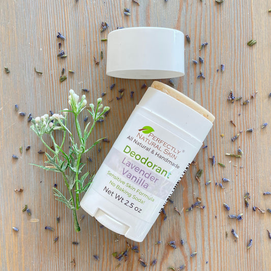 Natural deodorant for sensitive skin Lavender Vanilla scent, aluminum-free and baking soda-free formula