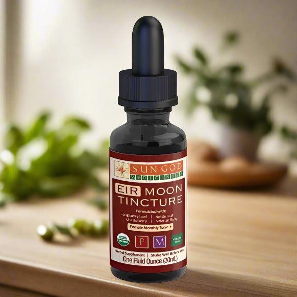 Organic Eir Moon tincture 1 oz on sale, herbal liquid extract for hormonal and menstrual cycle support